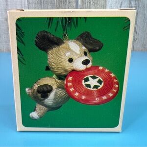 Hallmark Keepsake Ornament Frisbee Puppy 1984